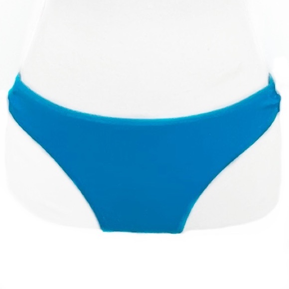 Forever 21 Turquoise & White Stripes 🎀 Bow 🎀 Retro Cheeky Bikini Bottoms L - Picture 2 of 4